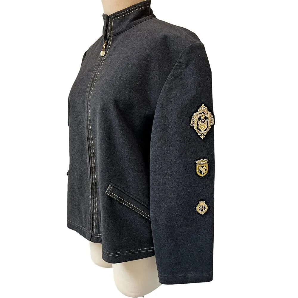 St. John Sport Marie Gray Vintage VTG Military Jacket Medium/Large - Image 3