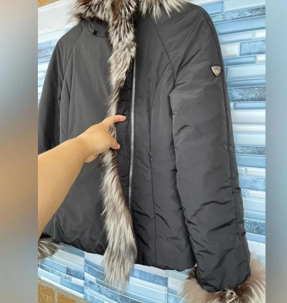 POST CARD FOX FUR TRIM JACKET SIZE 8 Black - Image 6