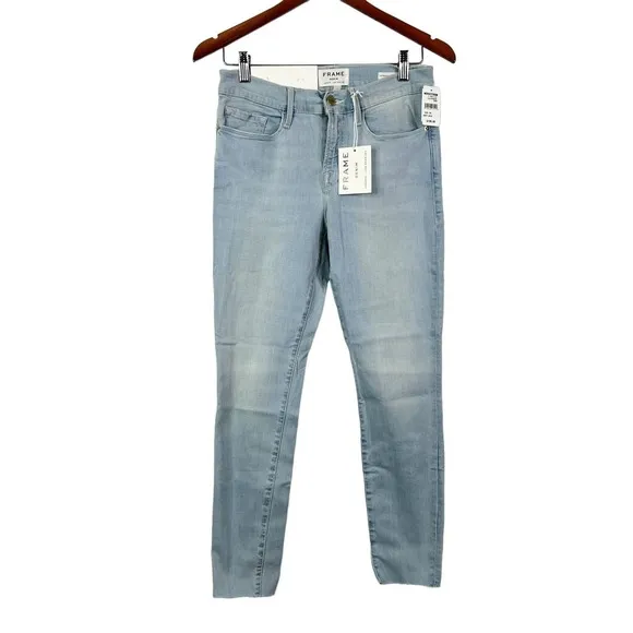 FRAME Le Skinny De Jeanne Crop Saville Light‎ Wash Jeans Size 28 NWT $195 - Image 2