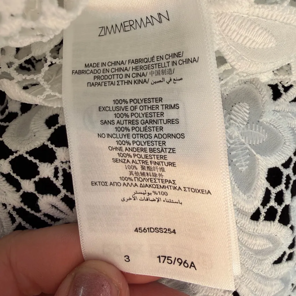 Zimmermann Coco Lace Midi Dress Ivory size 3 (large) - Image 10