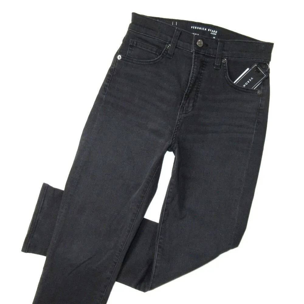 NWT Veronica Beard Ryleigh Slim Straight in Washed Black Stretch Jeans 26 / 2 - Image 2