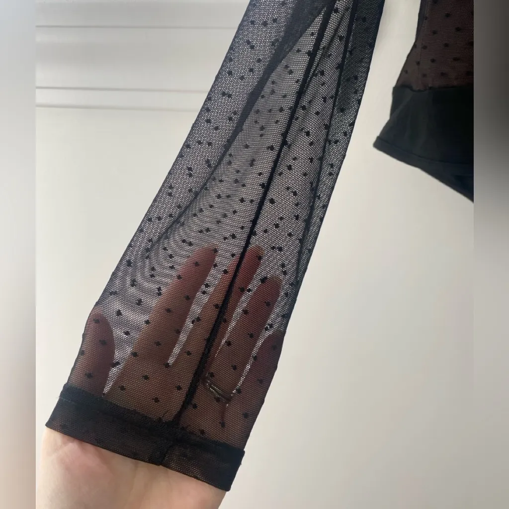 Bebe Lace Trim Black Bodysuit - Image 11