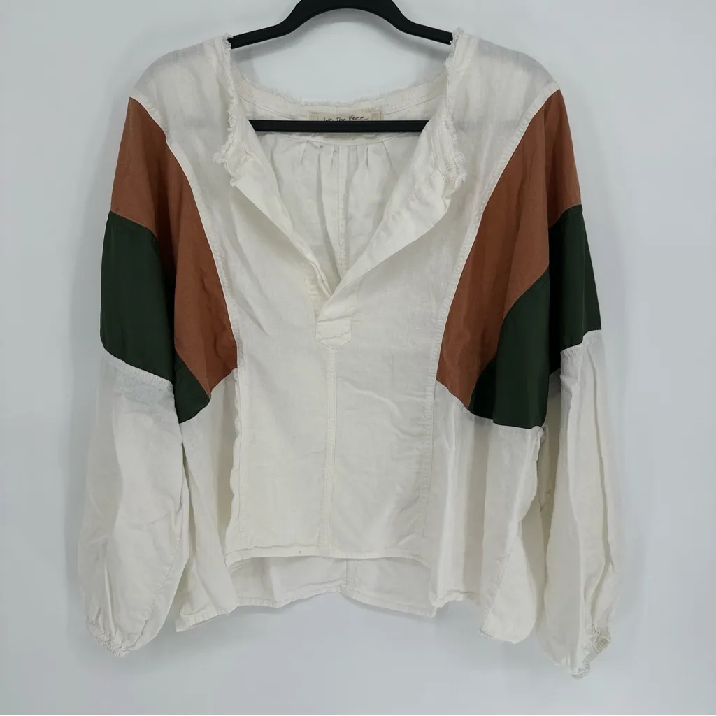 Free People Beating Hearts Top Sz Small‎ boho lagenlook festival color block - Image 2
