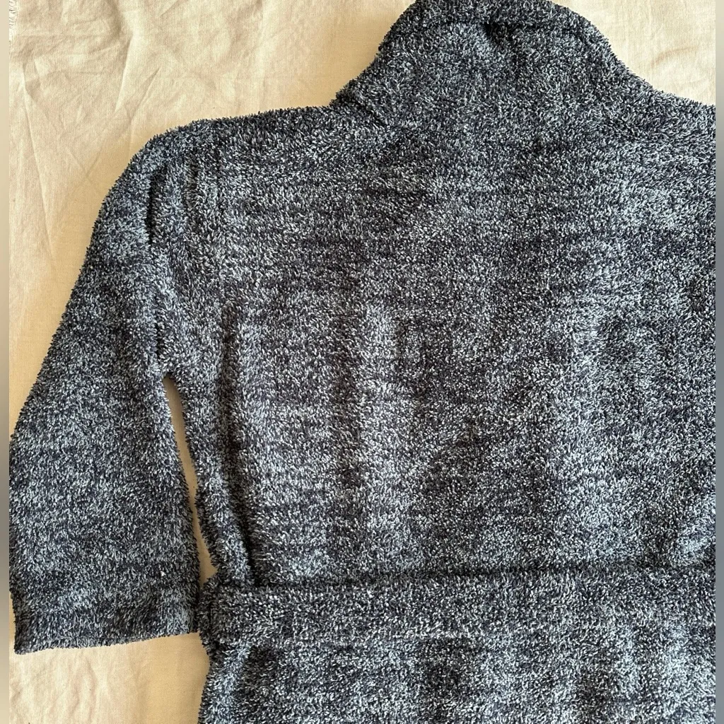 Barefoot Dreams CozyChic Adult Robe in Heathered Blue Knit Bath Robe Size 1 - Image 9