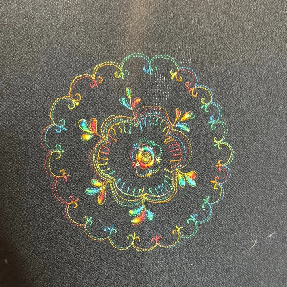 BECHAMEL Black Wool Multicolor Embroidered Zip Up Sweater Vest Womens Size Large - Image 6