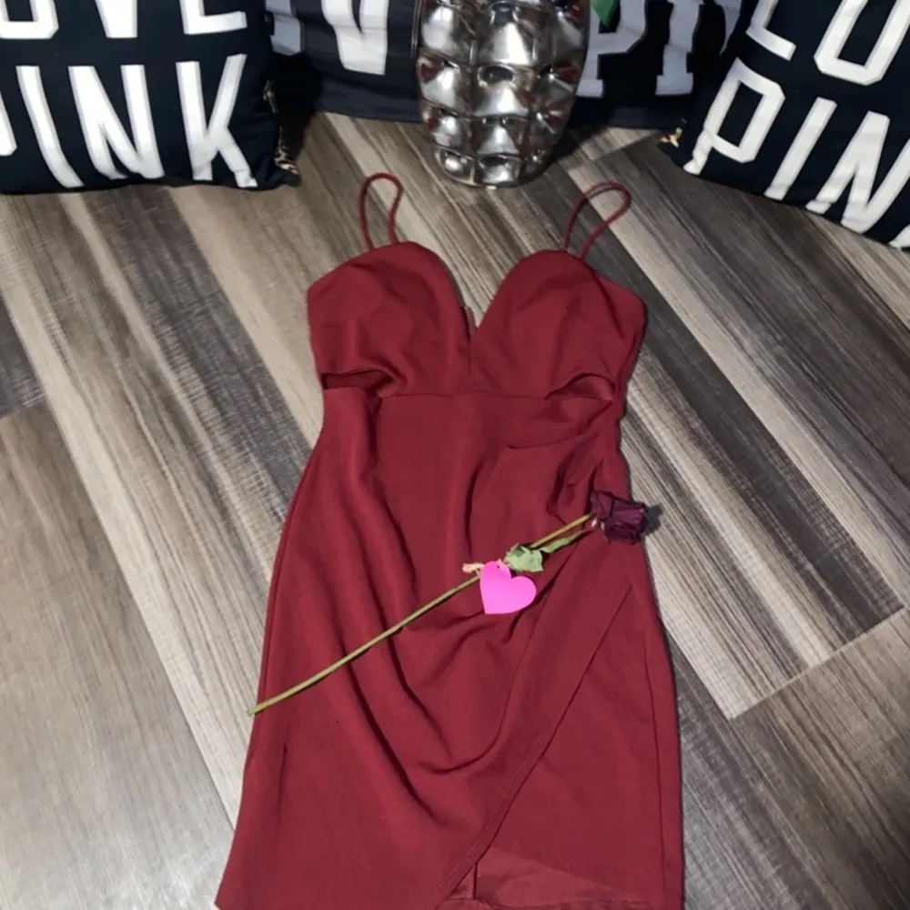 Windsor Red Ruched Spaghetti Strap Mini Dress - Image 11