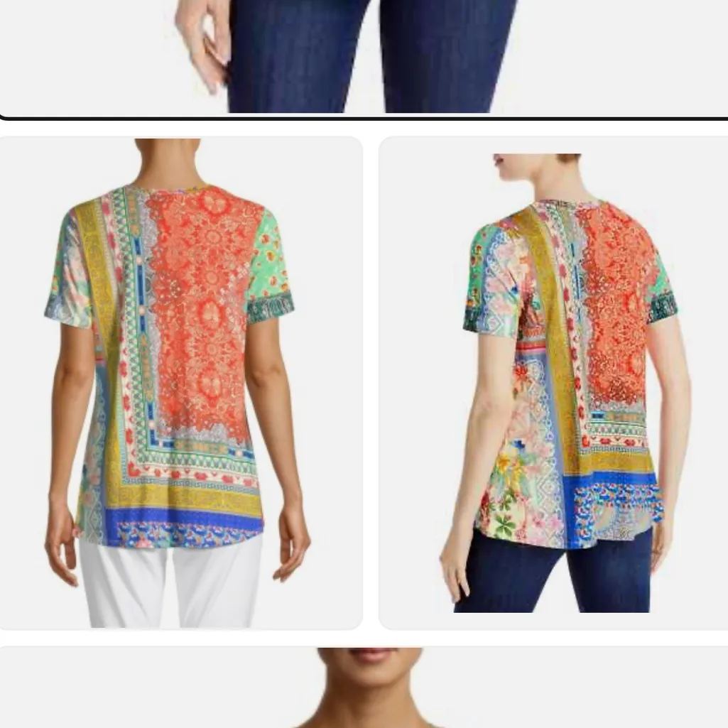 Johnny Was Anika Short Sleeve V-Neck Swing Tee - Image 7