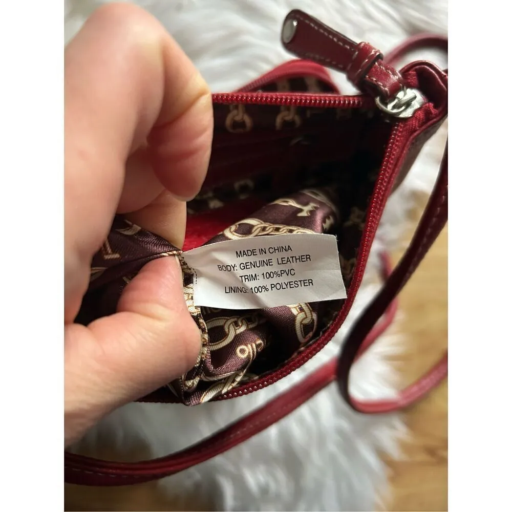 Tignanello Red Crossbody purse real leather 8x9 - Image 5