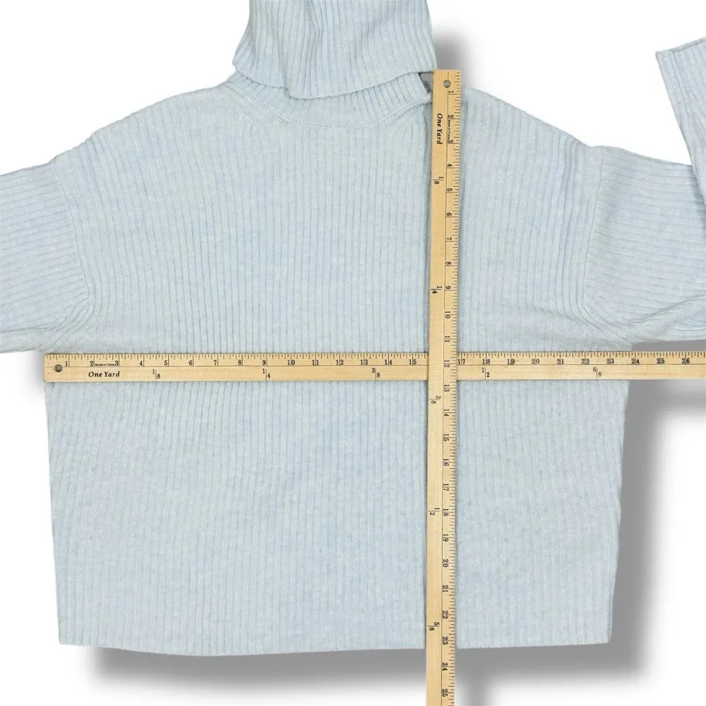 H&M Oversized Ribbed‎ Cowl Neck Sweater Powder Blue Medium - Image 11