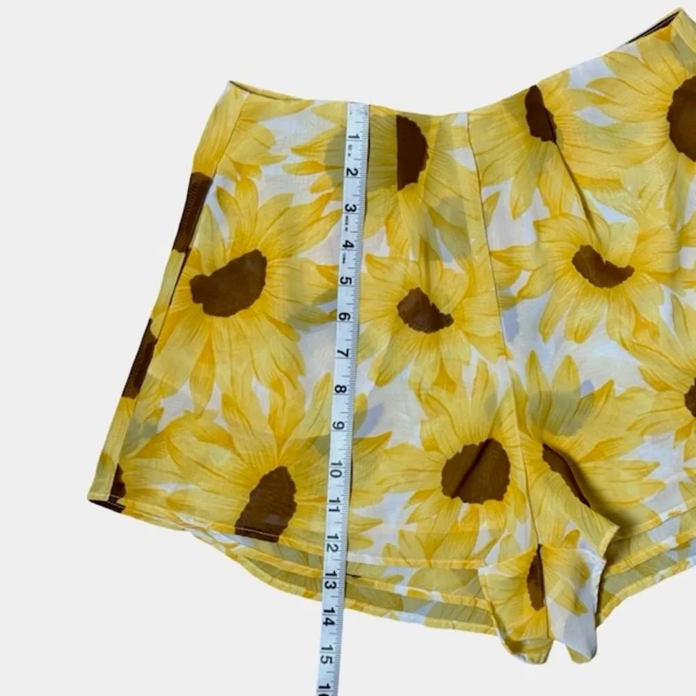 Show Me Your Mumu Womens Sunflower Shorts High Rise Zip Fly Casual Yellow Size M - Image 5
