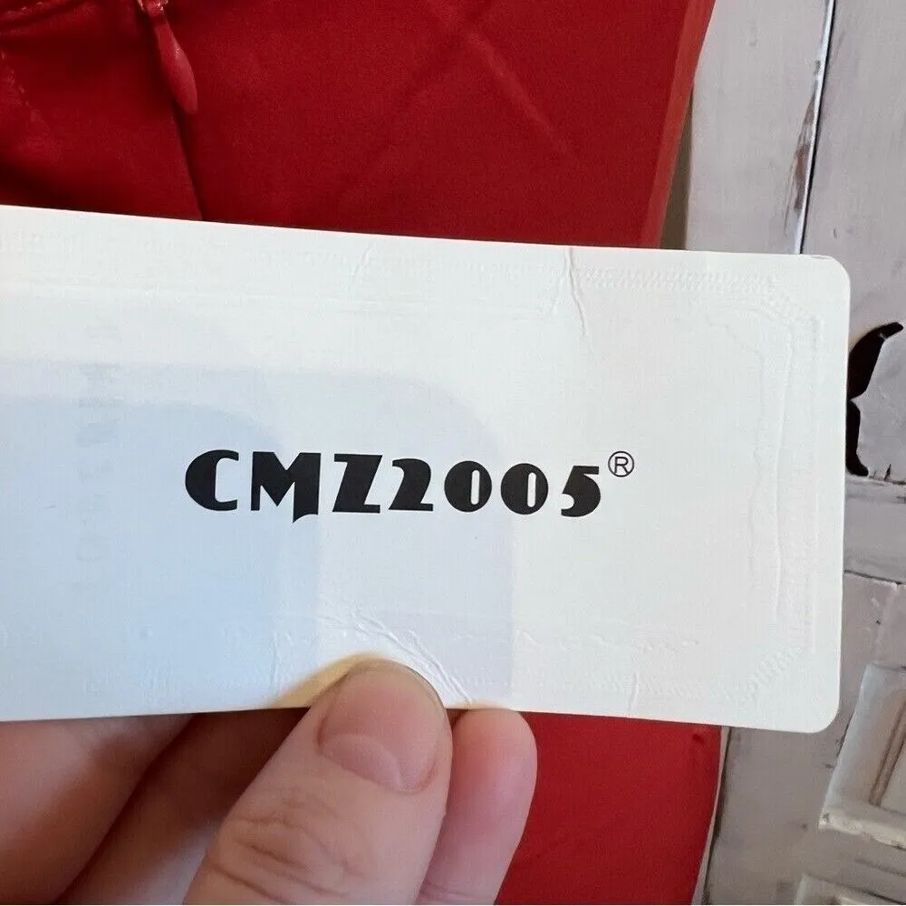 JJ's House 244576 Red Charmeuse Bridesmaid Dress V-Neck Wrap Midi Cocktail S - Image 12