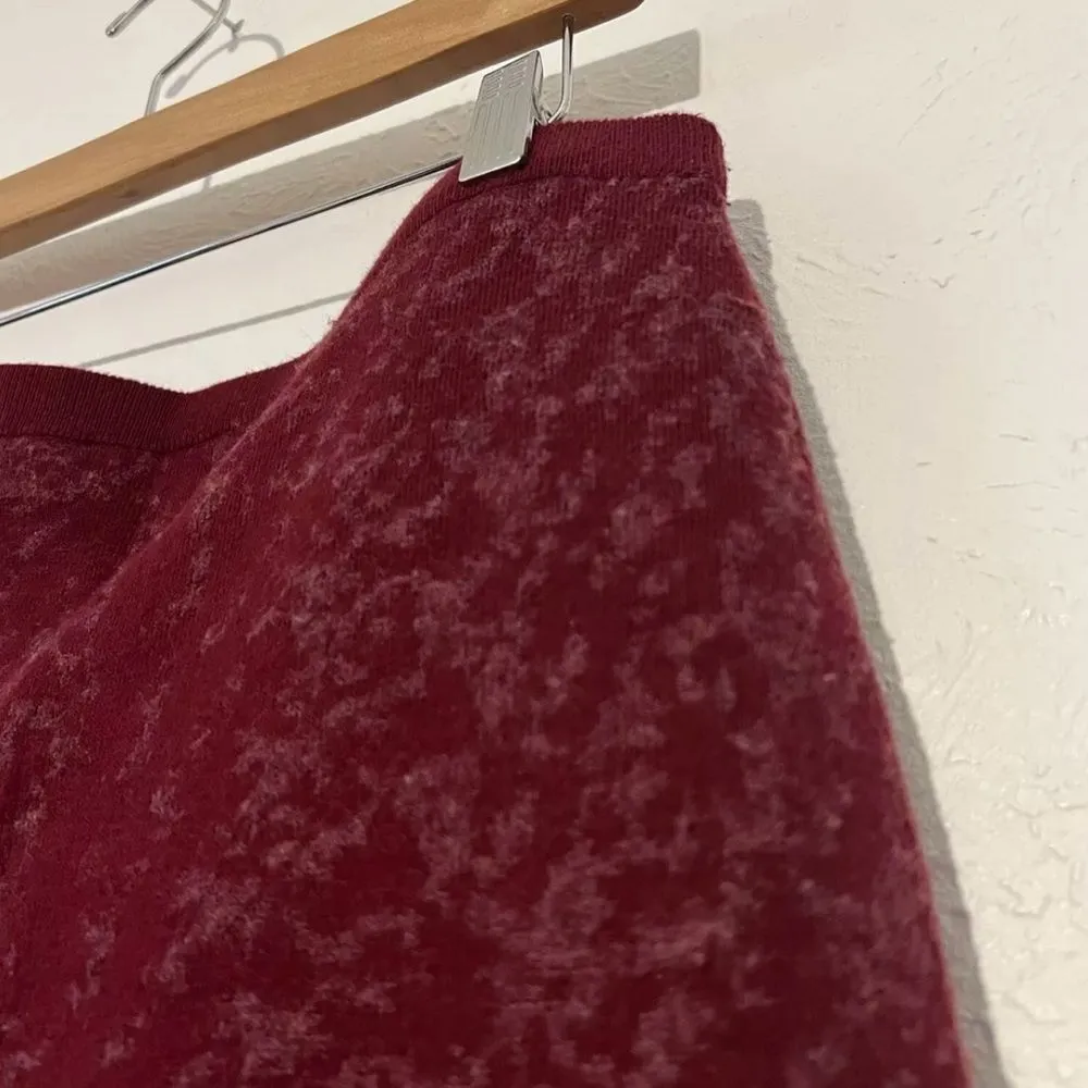 Eileen Fisher Merino Cotton Felted Textured Skirt Size M  Red Womens M - Image 5