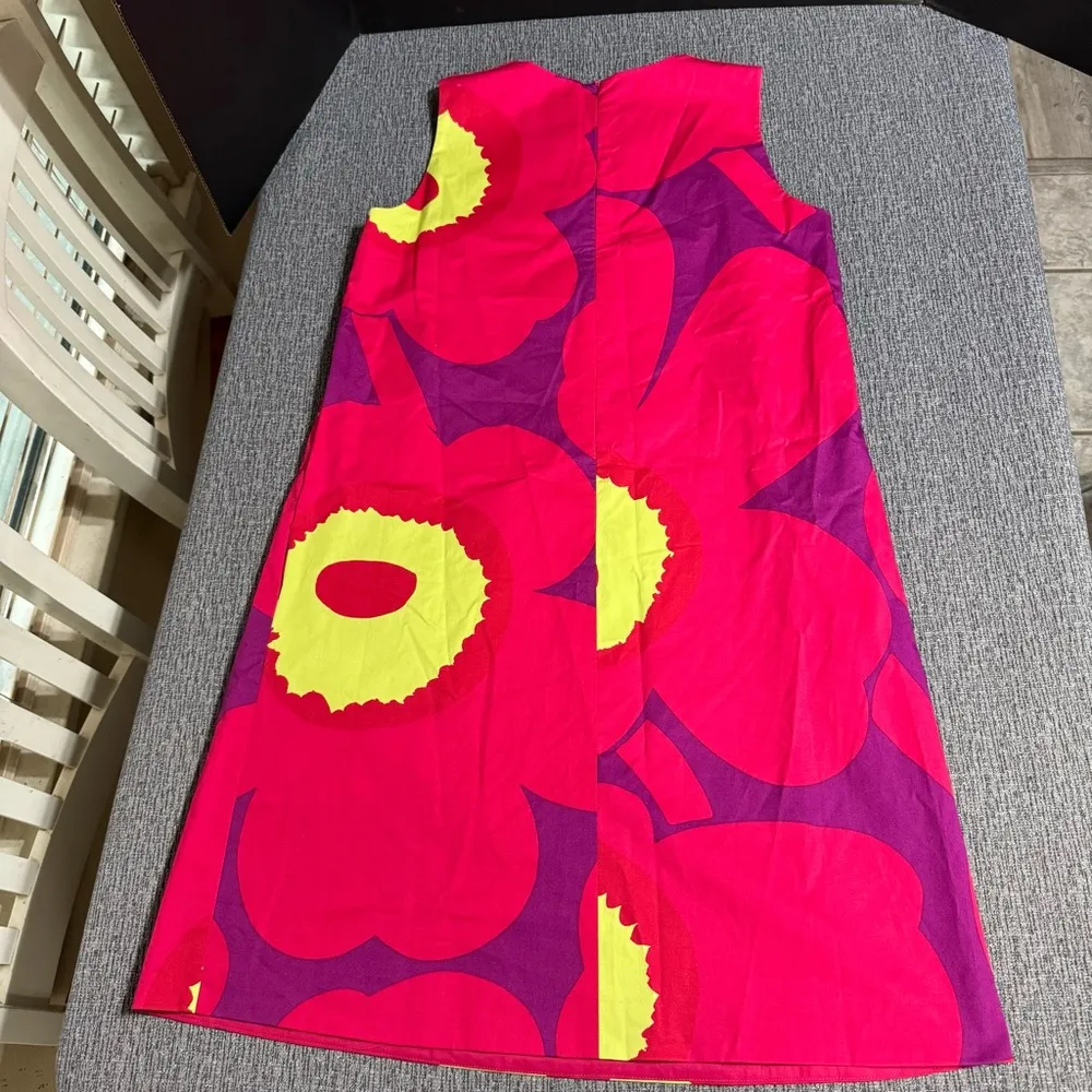 Marimekko Kestit Unikko Cotton Shift Dress Size 6 - Image 7