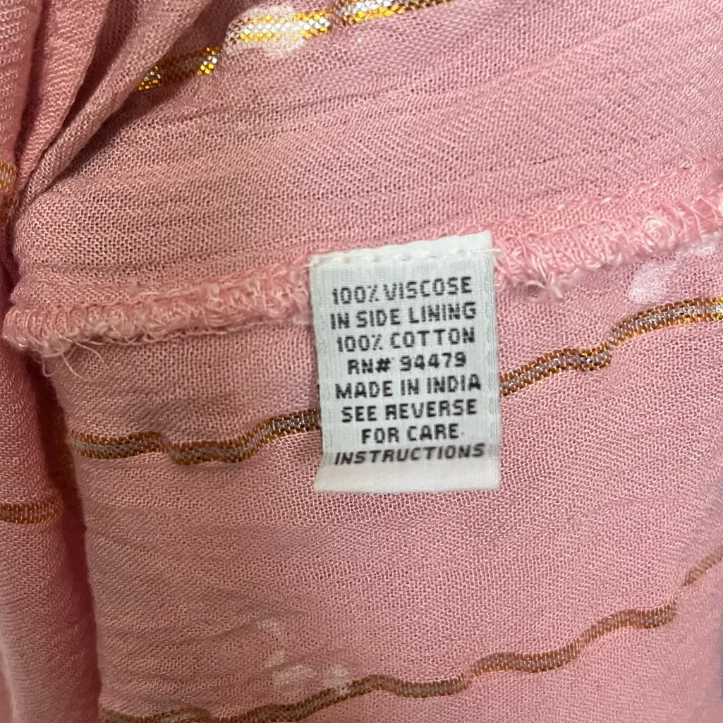 Anthropologie Pink Long Sleeve Dress with Gold Accents - Image 7