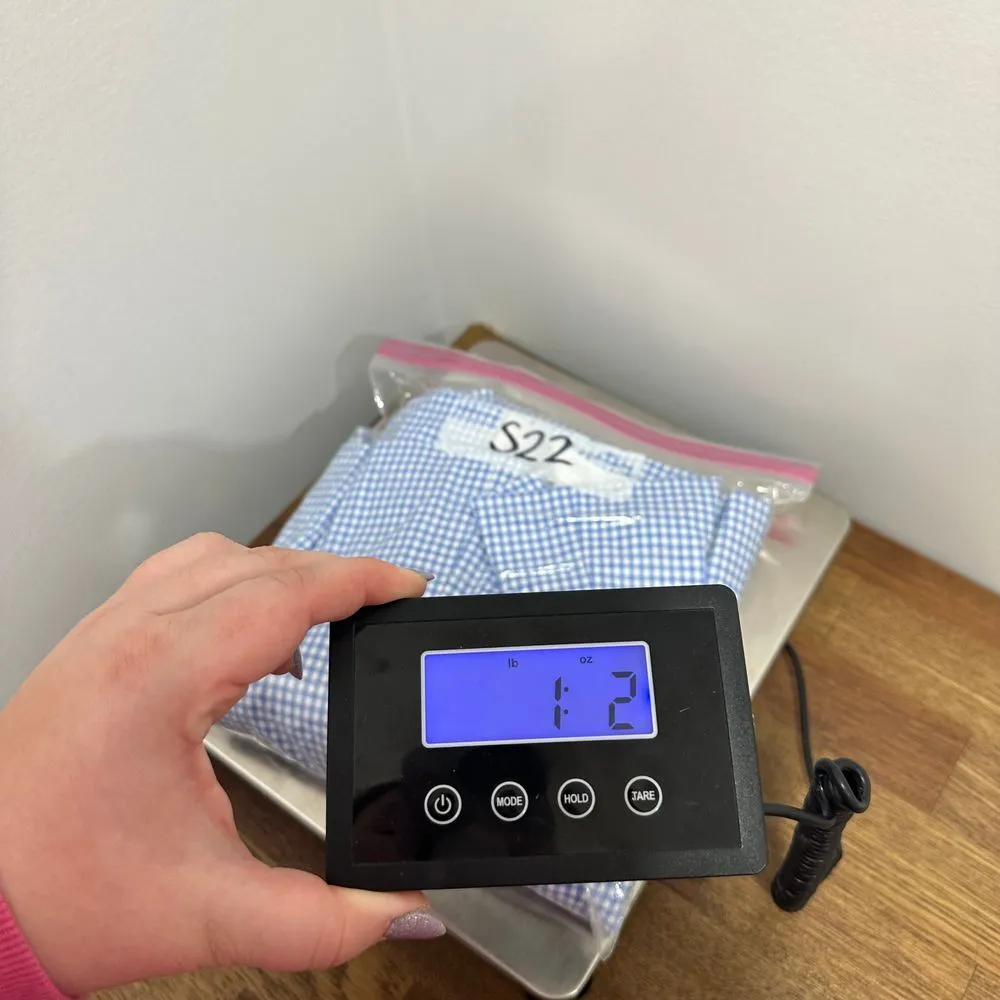 Talbots Womens Blazer 6 Blue White Checkered Single Button Gingham Cotton Career - Image 8