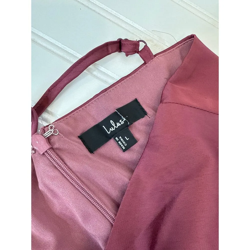NWOT Lulus Signature Elegance Mauve Purple Satin One-Shoulder Maxi Dress Size L - Image 7