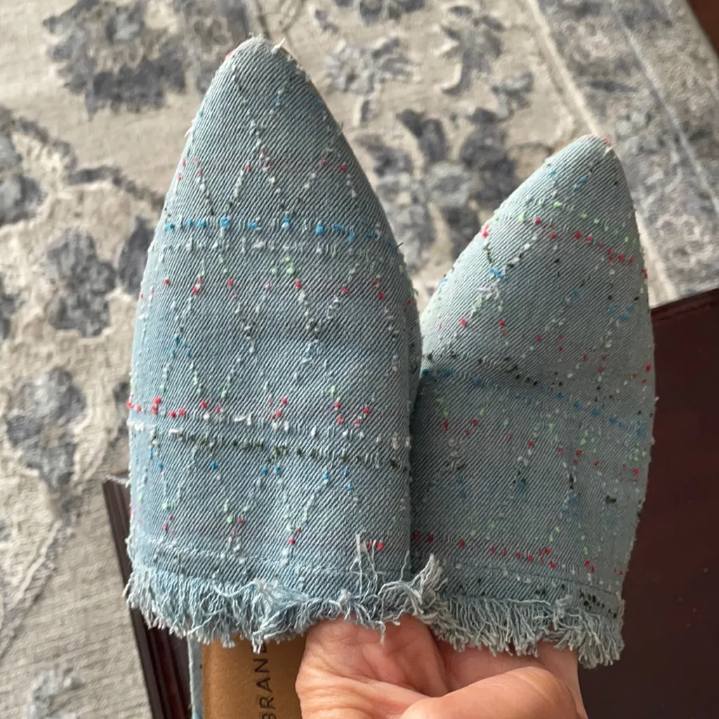 Lucky Brand Bapsee Chambray Fringe Mules - Image 4