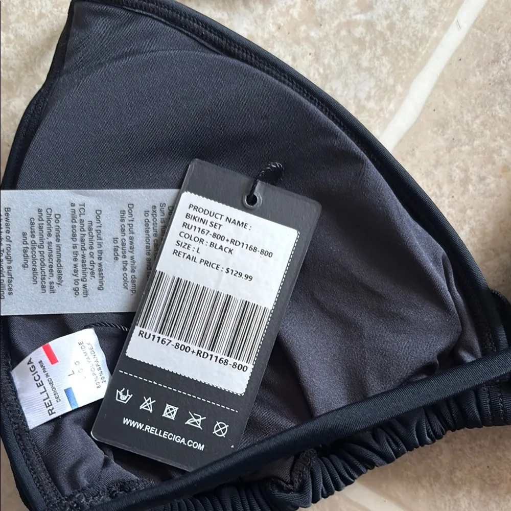 RELLECIGA Black Textured Bikini Set - Image 8