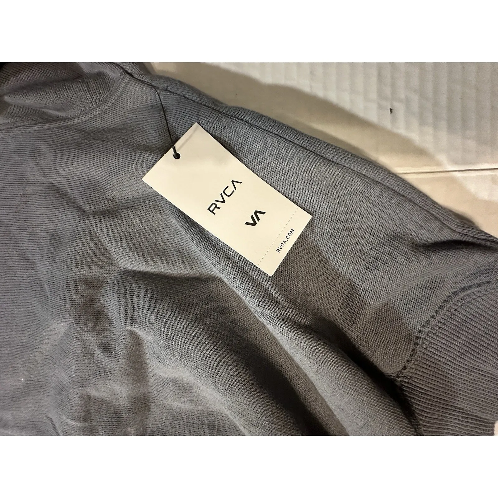 RVCA Gray Floral Graphic Kick Back Crop Hoodie Dolman Sleeve Casual Womens Sz XL - Image 9