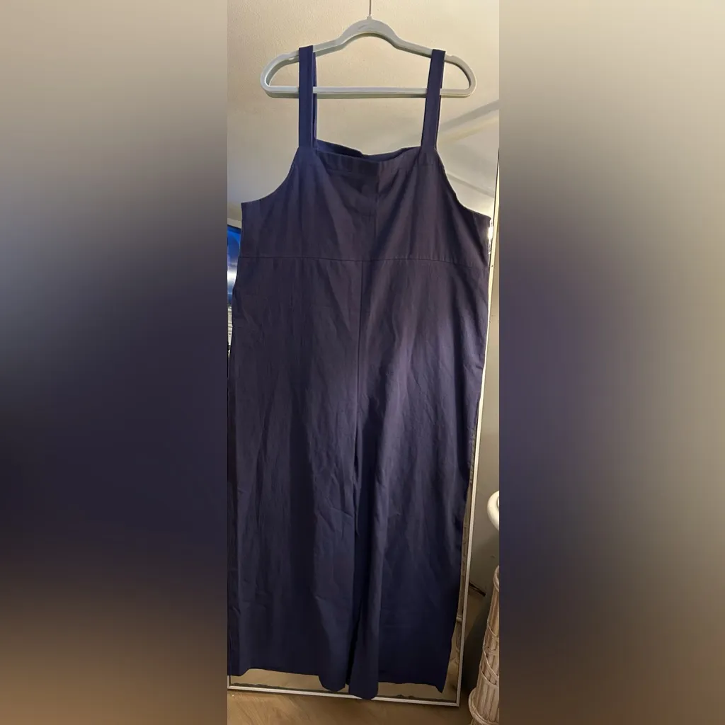 NEW Cotton Blend Blue Jumpsuit Overalls M - Image 2