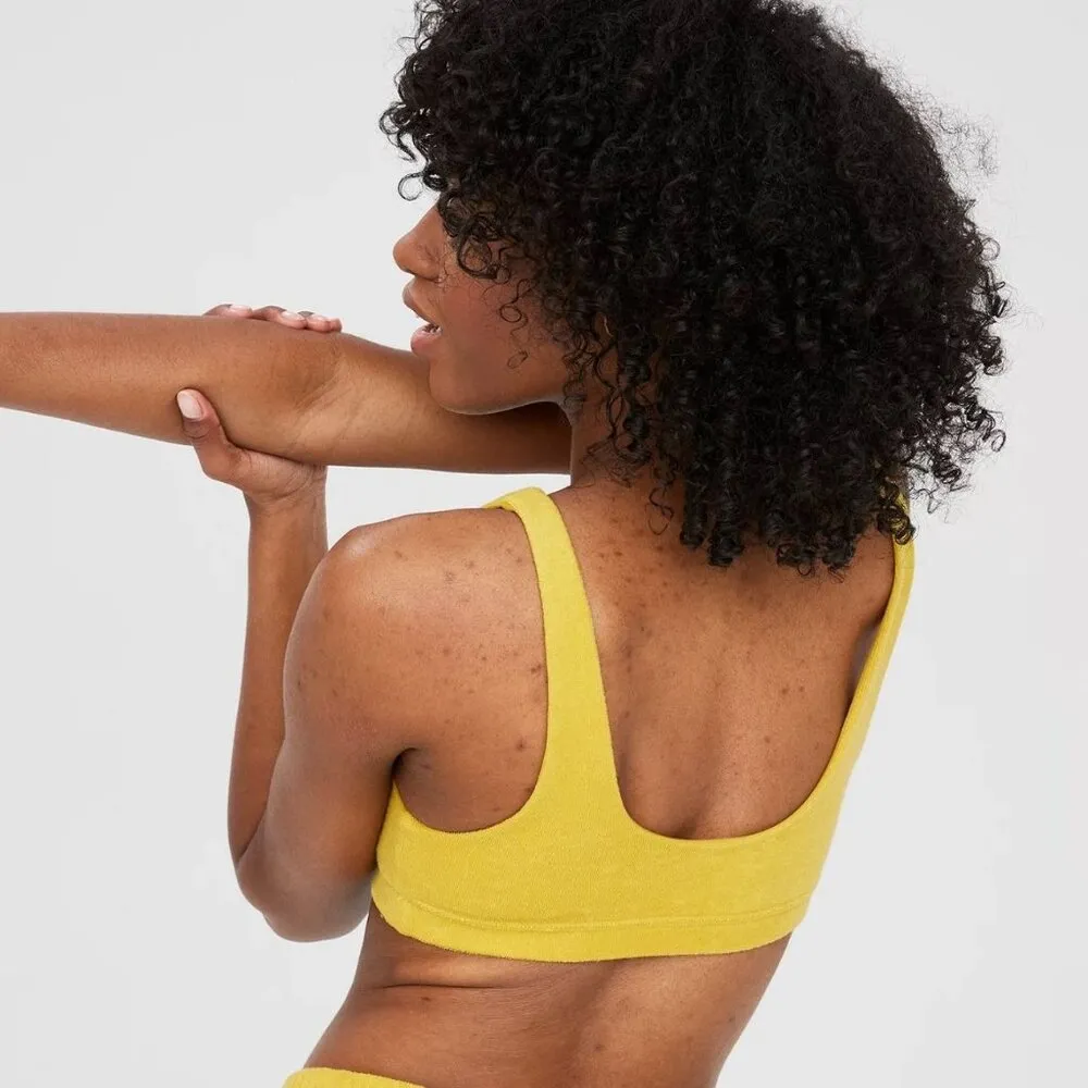 NWT Offline by Aerie Yellow Summer Light Terry Sports Bra - Size: XS - Image 8