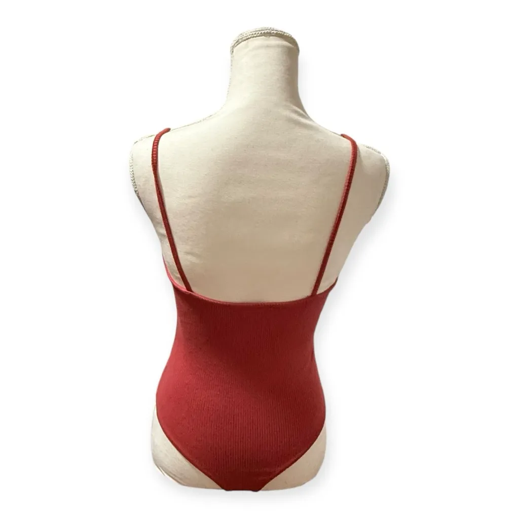 Lulu's Red Ribbed Bodysuit - Image 6