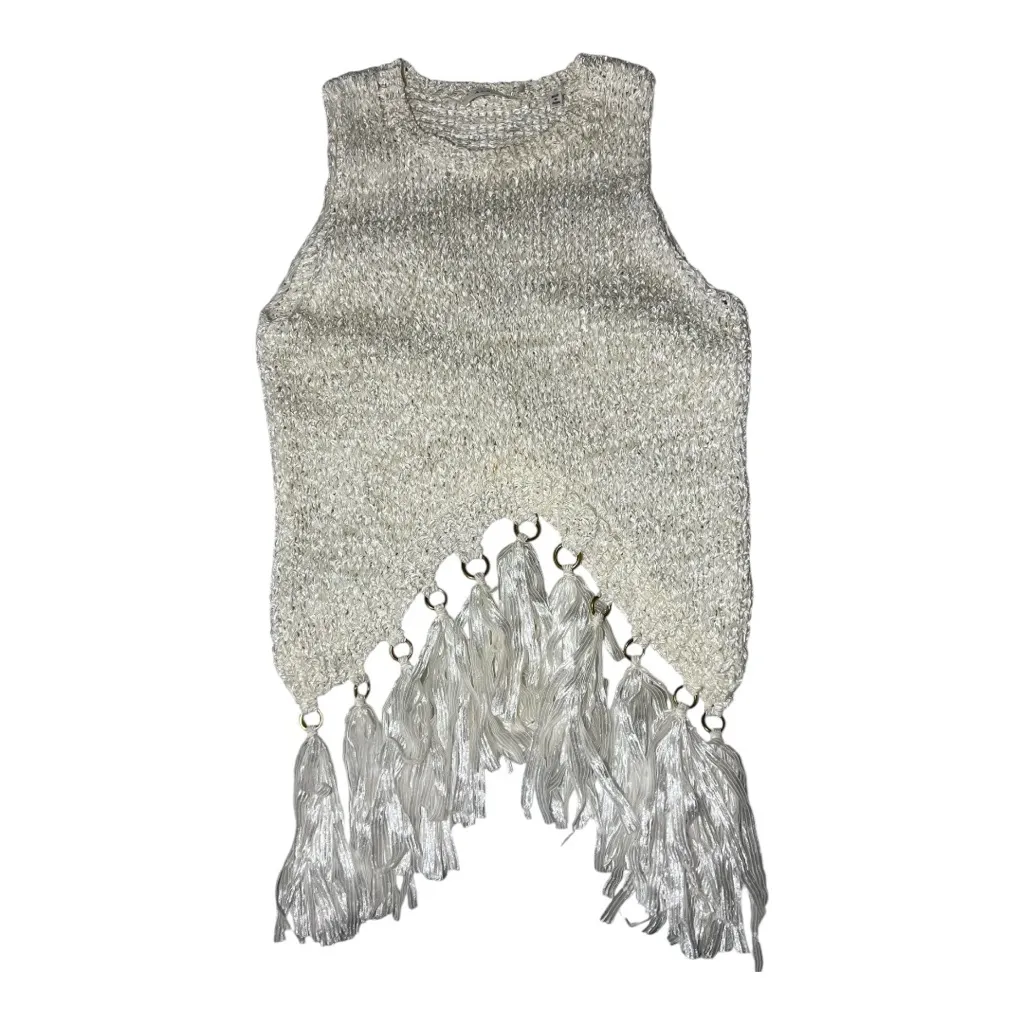 3 for $50 A.L.C. White sleeveless fringe tassel top S resort resortvibes boho - Image 4