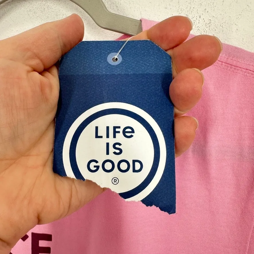 Life Is Good Pink Crusher Lite T Shirt Peace Love The Lake Womens Medium NWT - Image 6