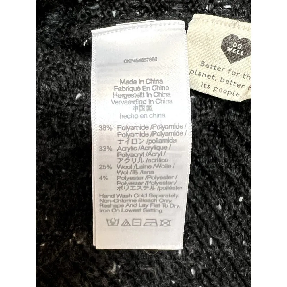 Madewell Donegal Belmont Charcoal Gray Sweater Ribbed Mockneck Marled Small - Image 5