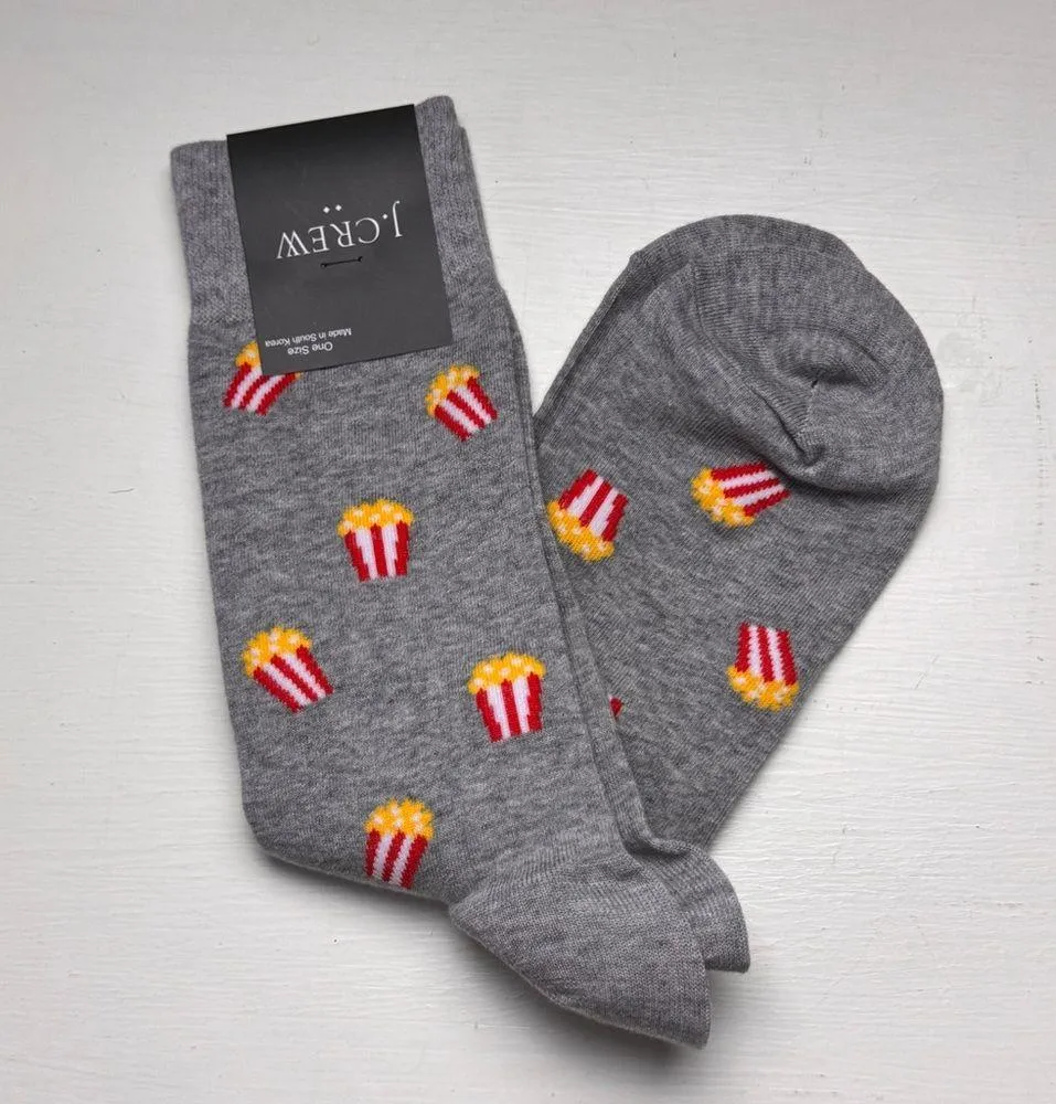 J.Crew Popcorn Graphic Design Theme Style Socks  Sz OS NWT - Image 4