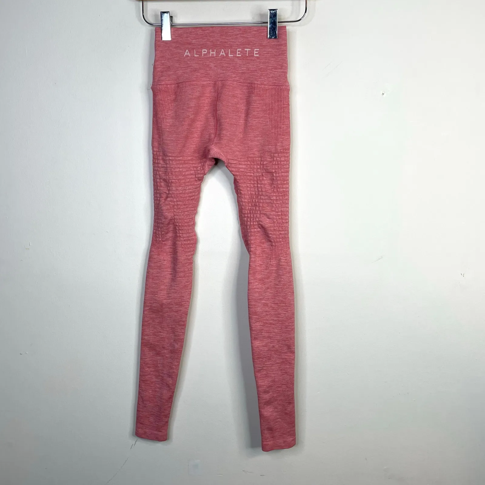 Alphalete Halo Leggings Rose Pink Workout Yoga Running Tights Bottoms womens XS - Image 7