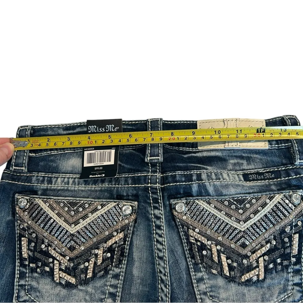 Miss Me Women’s Size 25x31‎ Mid Rise Skinny Jeans Southwestern Bling Pockets NWT - Image 8