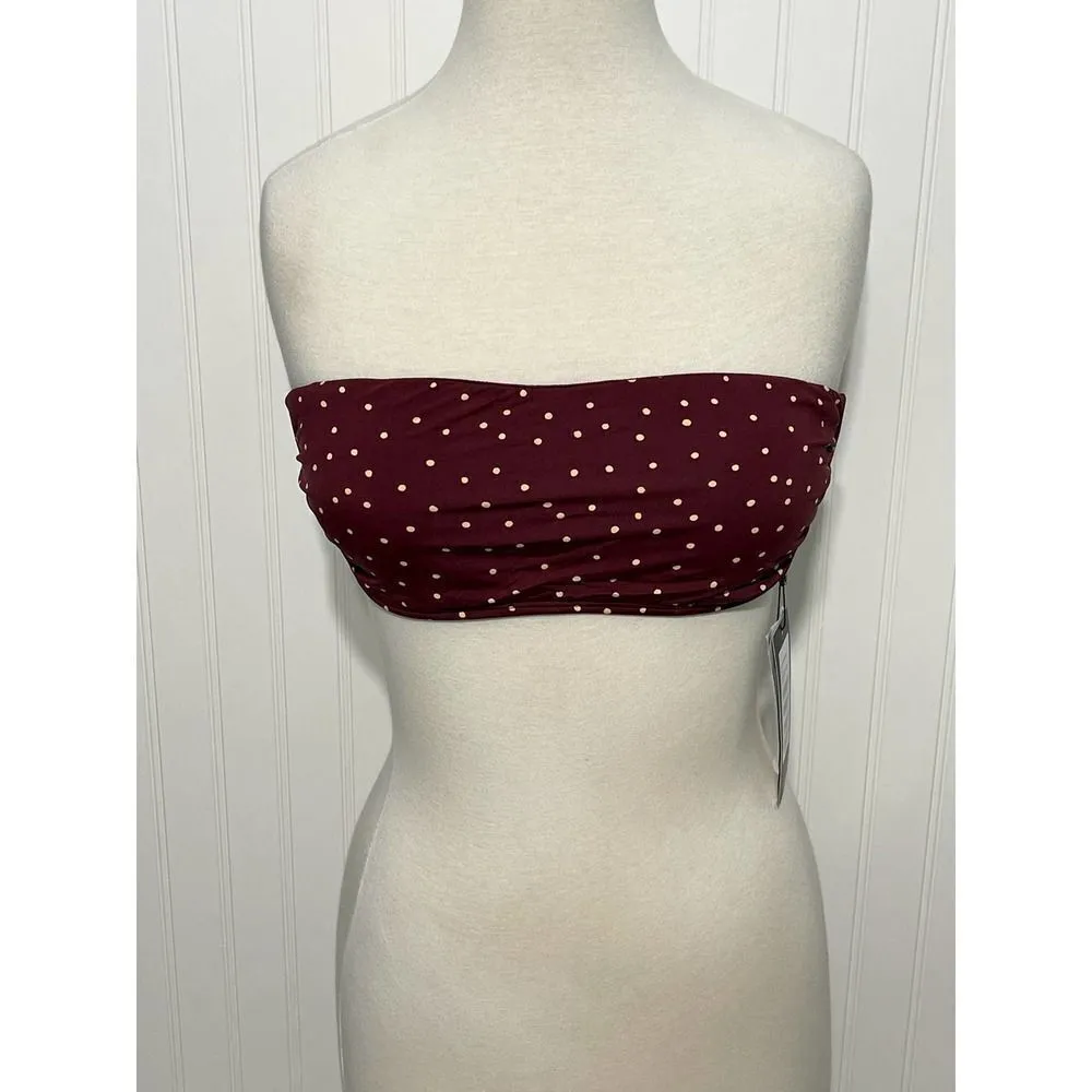 Vix‎ Paula Hermanny Lola Polka Dot Basic Bandeau Large Strapless Bikini Swim Top Red - Image 14