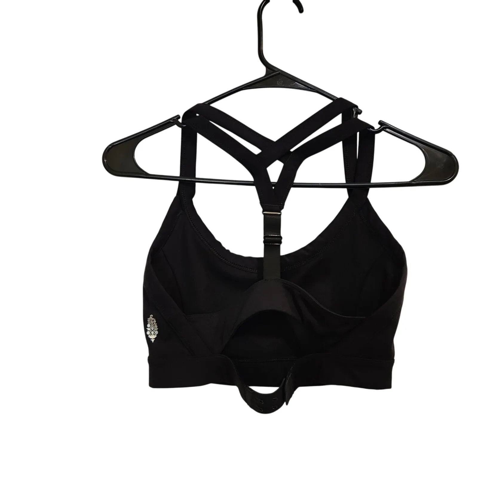 Free People Movement Black Strappy Activewear Stretch Run Racer Sports Bra XS - Image 4