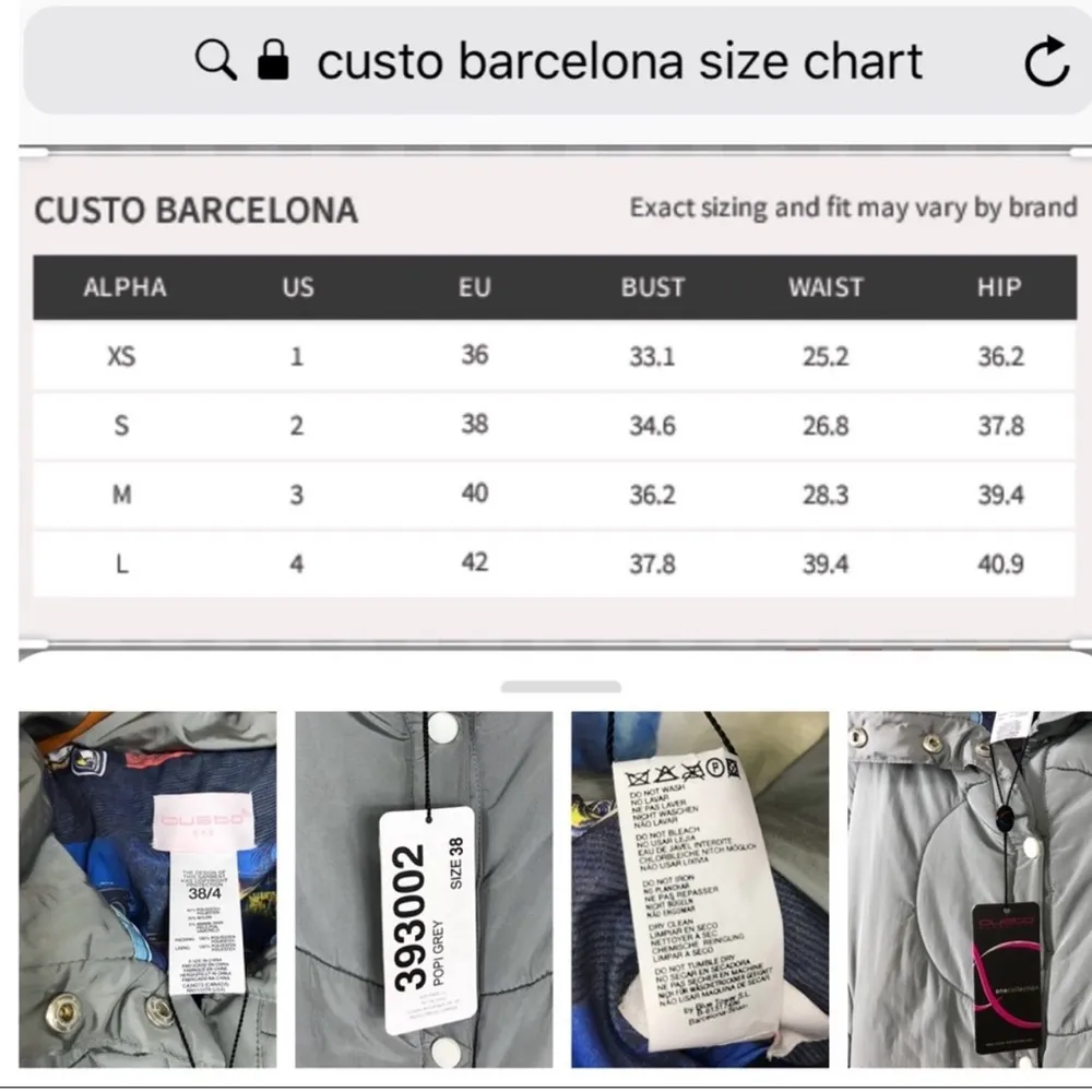 Custo Barcelona Quilted Fur Trim Jacket NEW Euro Size 38 Small Parka Puffer Coat - Image 8