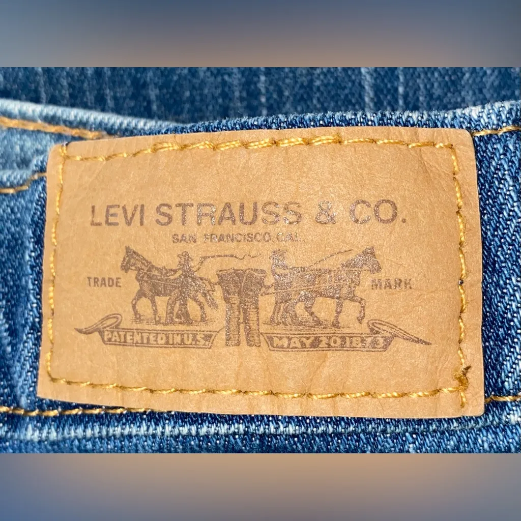 LEVI’S 505 straight leg mid rise 5 pocket blue medium length classic size 10 - Image 8