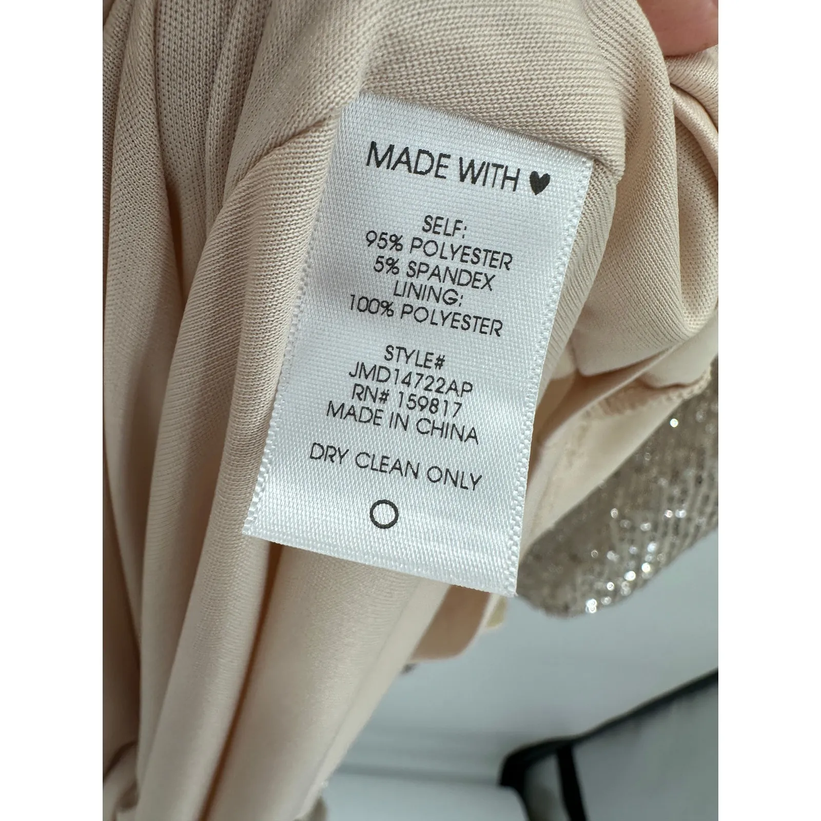 Arula Dress Women 2X Beige Sequin Shimmer Long Sleeve Maxi Gown Holiday Event - Image 10