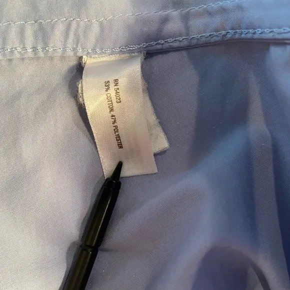 Gap Cotton Poly Button Down Blue Long Sleeve Shirt. Size‎ Medium - Image 6