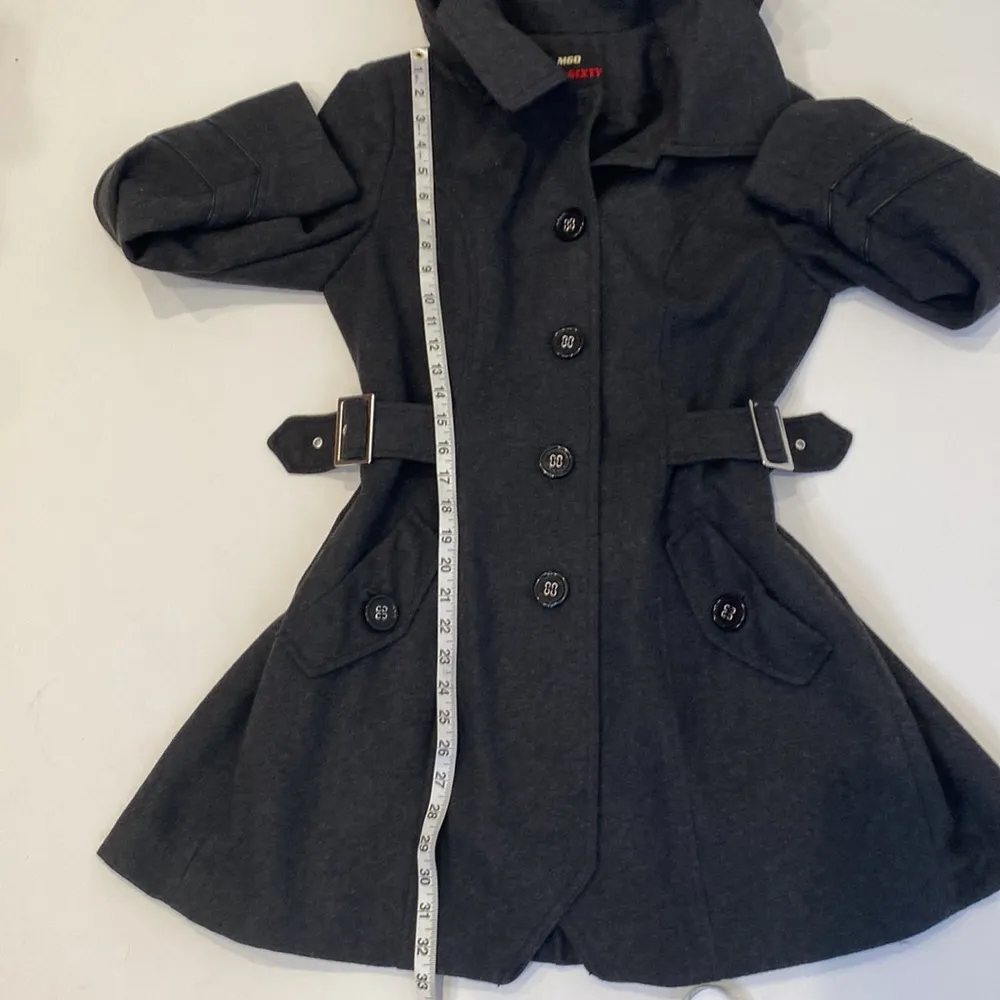 Miss Sixty Winter Trench Coat Retro Y2K Flared Button Closure EUC Sz M Women’s - Image 10