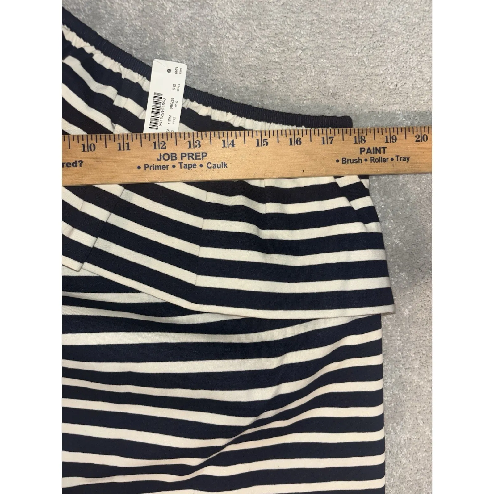 J. Crew - One shoulder striped tank top with‎ ruffle, 100% cotton M NWT Navy - Image 8