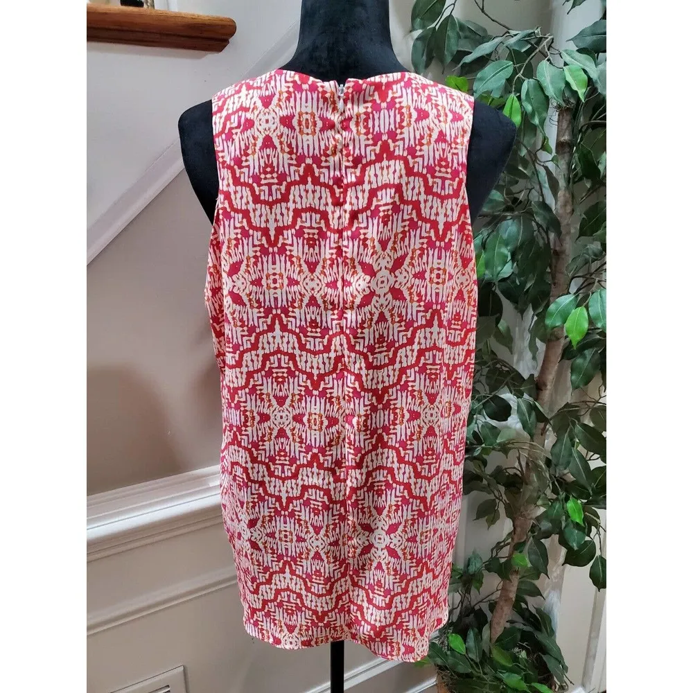 Willi Smith Women Red 100% Polyester Round Neck Sleeveless Casual Shirt Size L - Image 2