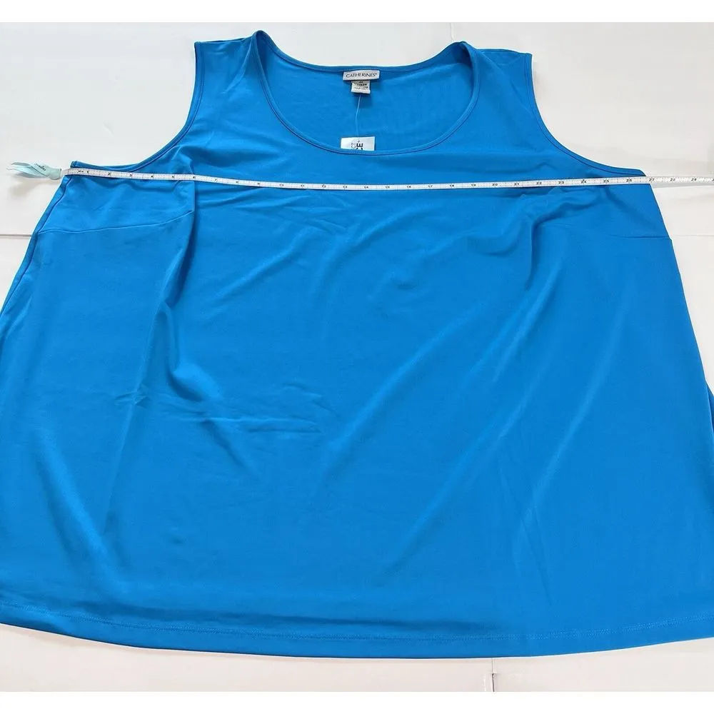 NWT Catherines Aqua Blue Timeless Tank Size 4X Sleeveless Stretch‎ - Image 5