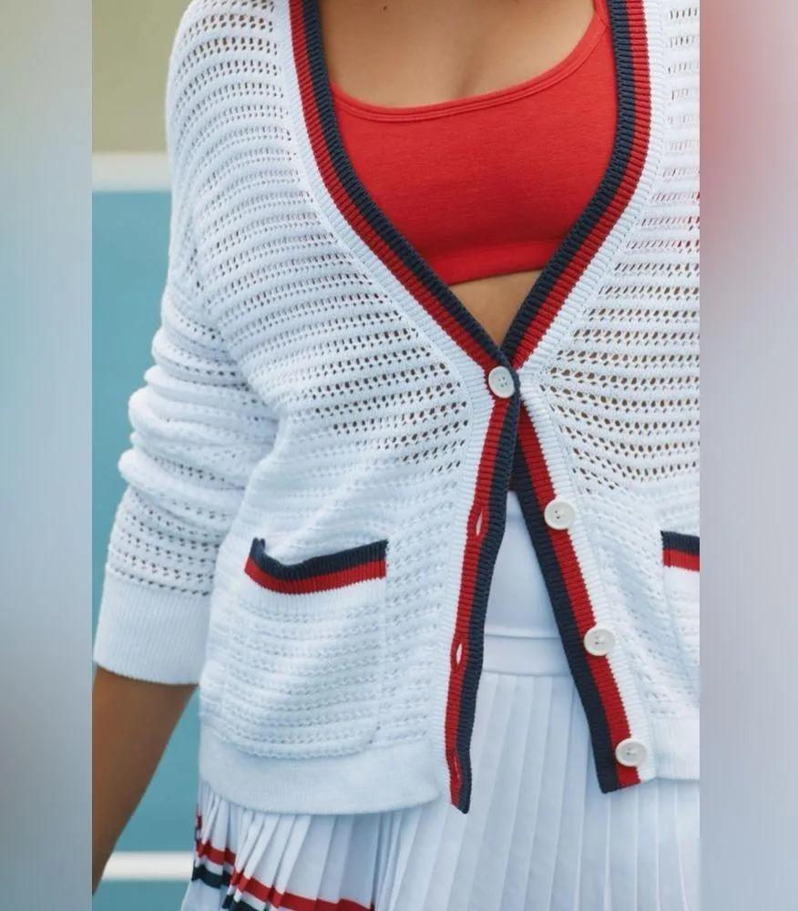 BEACH RIOT Gene White Cardigan Sweater M - Image 3