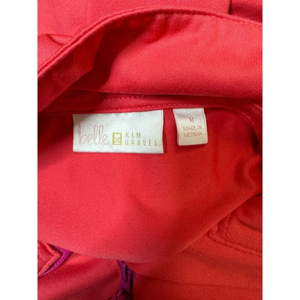 Belle Body by Kim Gravel Bungee Trim Athletic Half Zip Rouge Medium Pink - Image 8