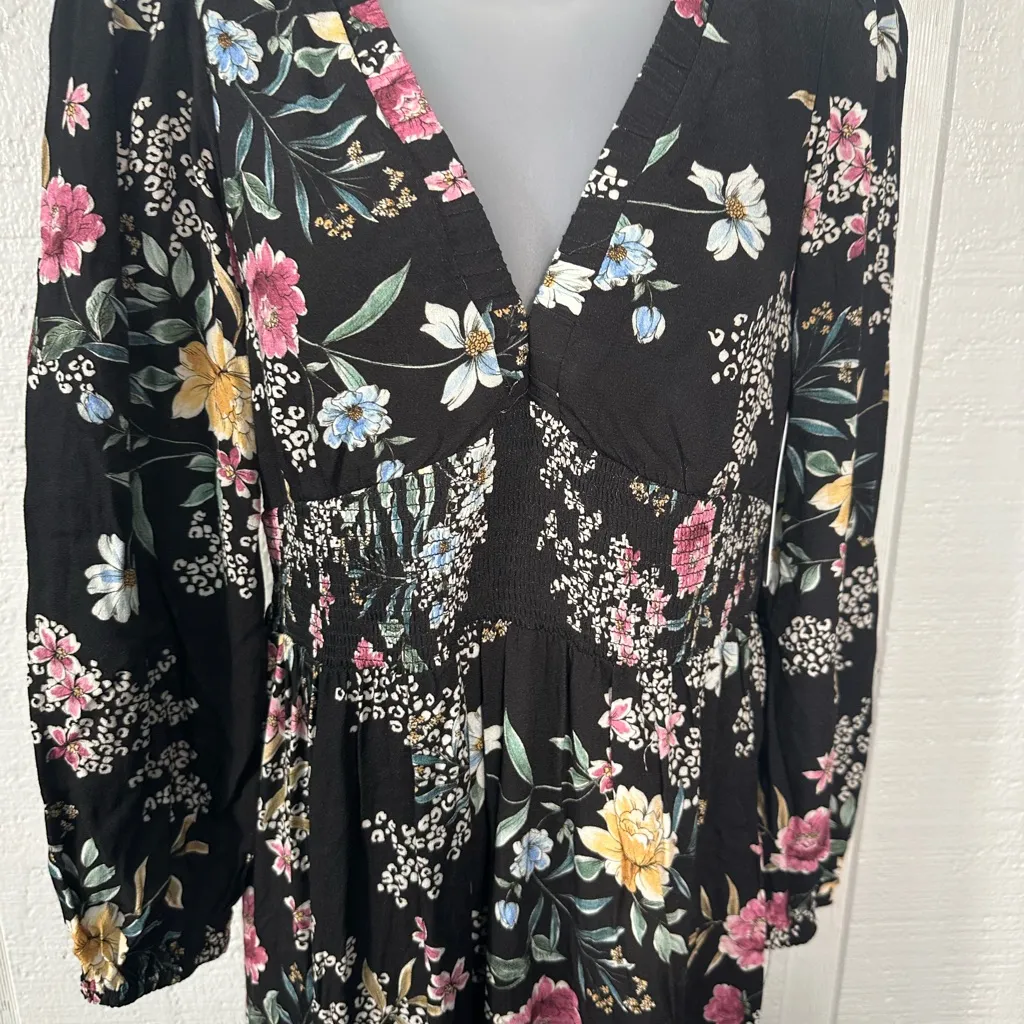 Hurley Juniors' Midnight Garden Midi Long Sleeve Dress Size XS NWT - Image 7