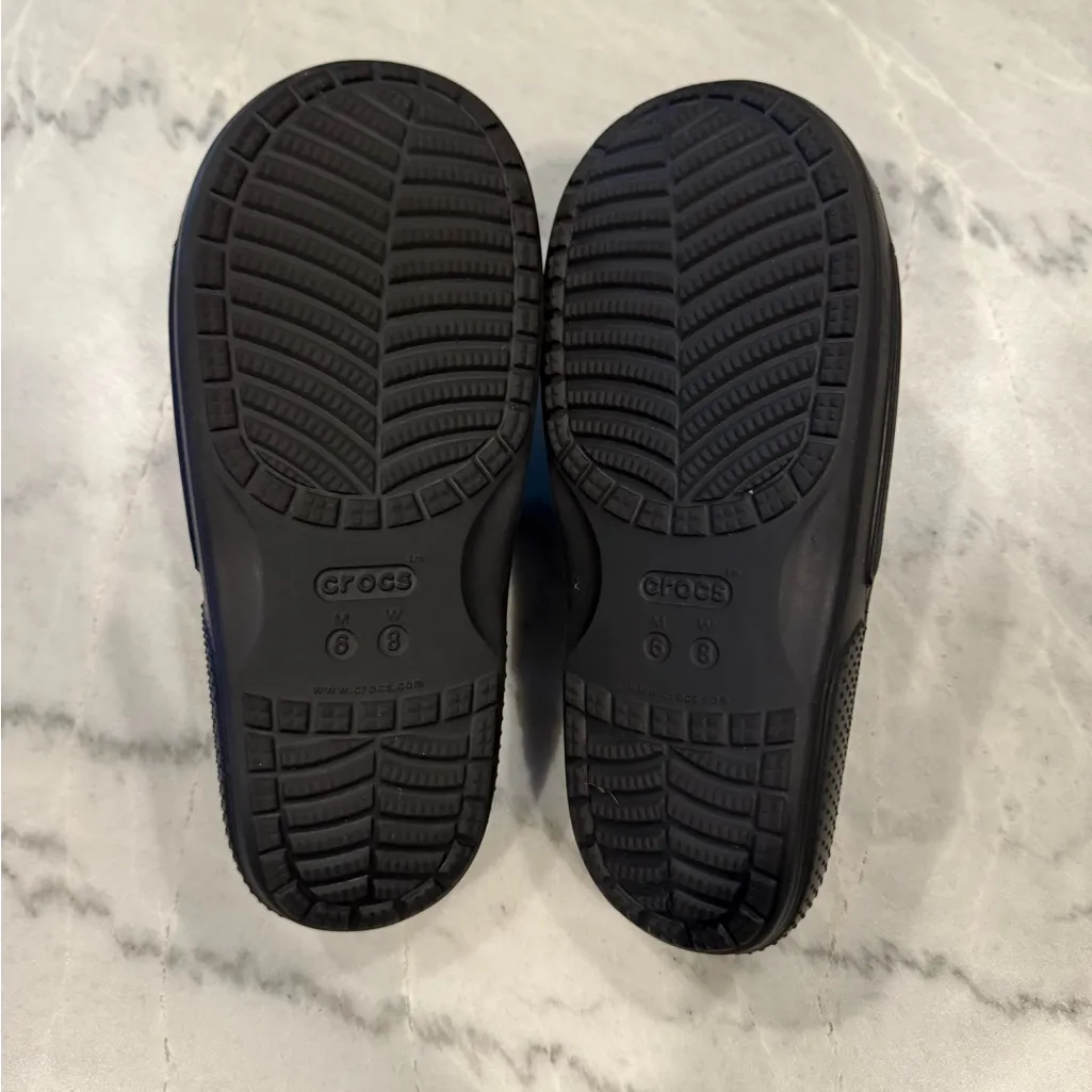 Crocs  Black Perforated Slides - Image 4