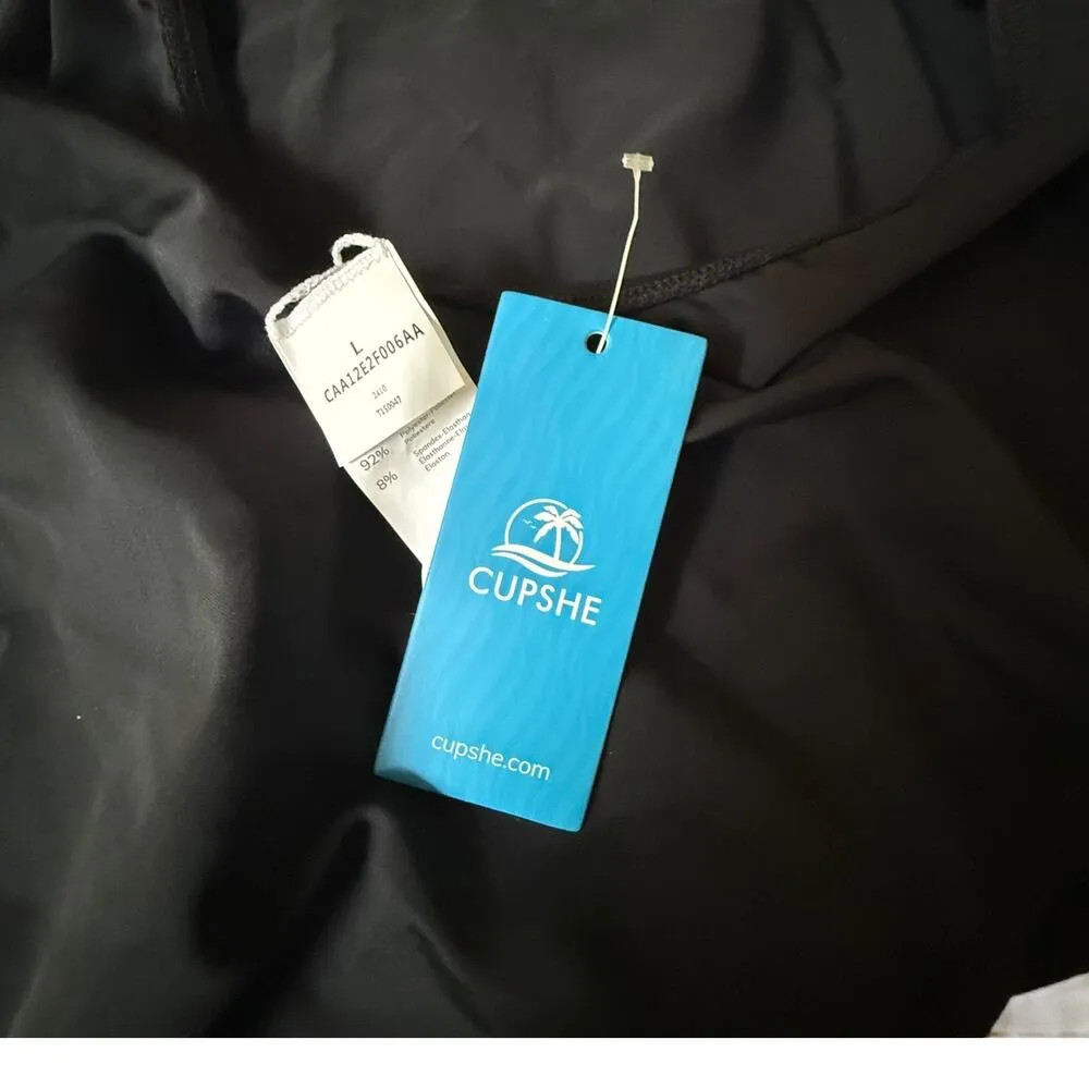 NEW Cupshe SWIMSUIT Women's LG Deep V-Wire Cross Back Cheeky One Piece Swimsuit - Image 8