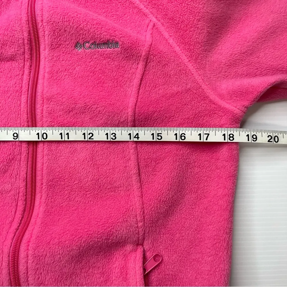 Womens Collared Pink Fleece Zip-up Jacket w/ Zipper Pockets Size M - Image 8