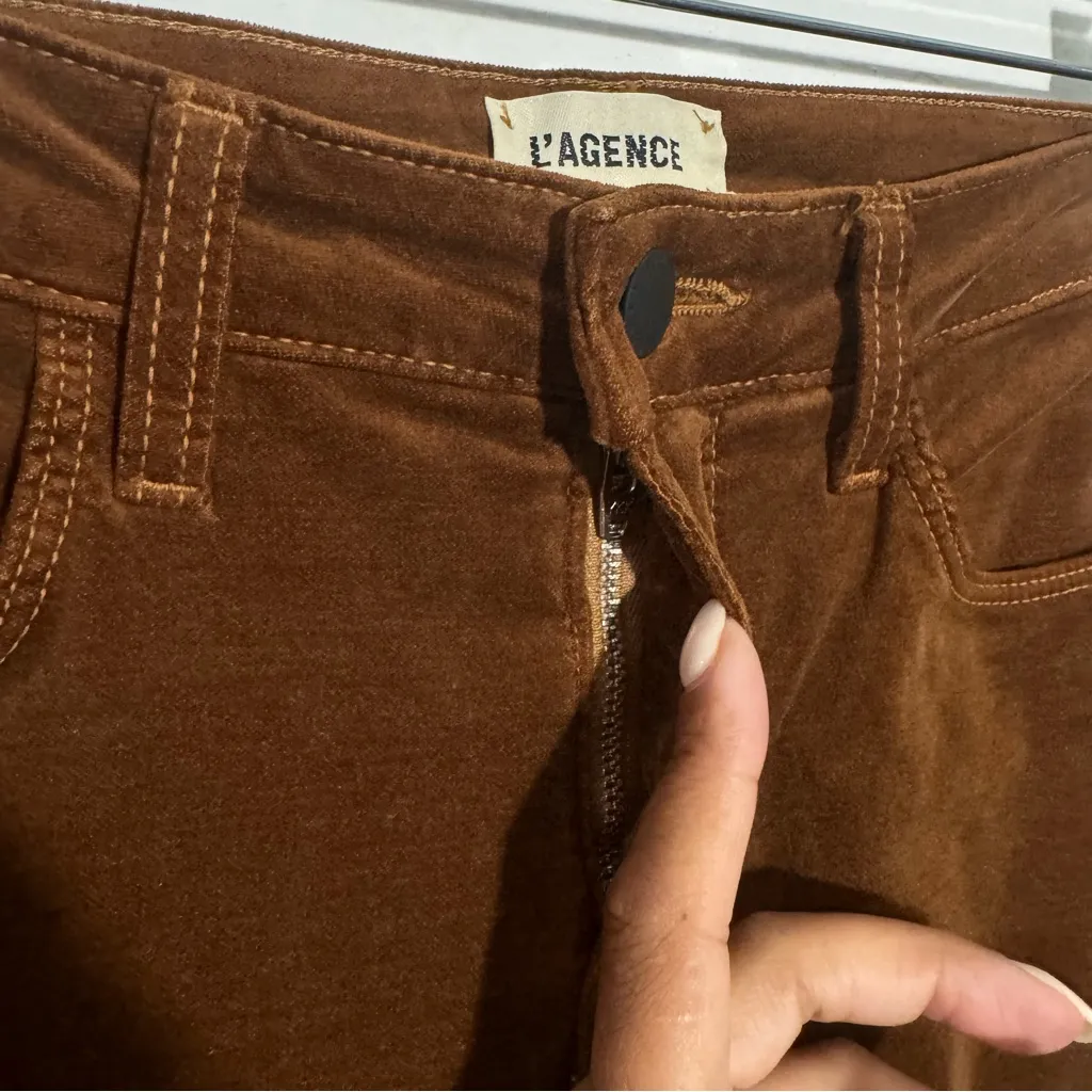 L'agence Margot High Rise Skinny In Java Velvet Tuxedo‎ Stripe Size 26 - Image 8