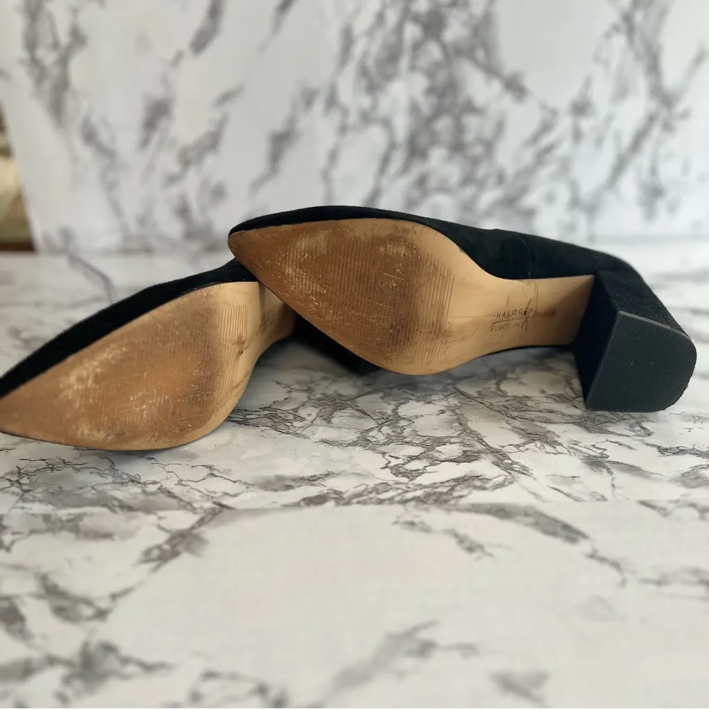 Halogen Atlantic Pacific Helenah Mary Jane Pumps Black Suede Block Heel Trendy - Image 13